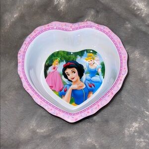 Disney Princess Heart Shaped Bowl by ZAK Snow White Cinderella EUC